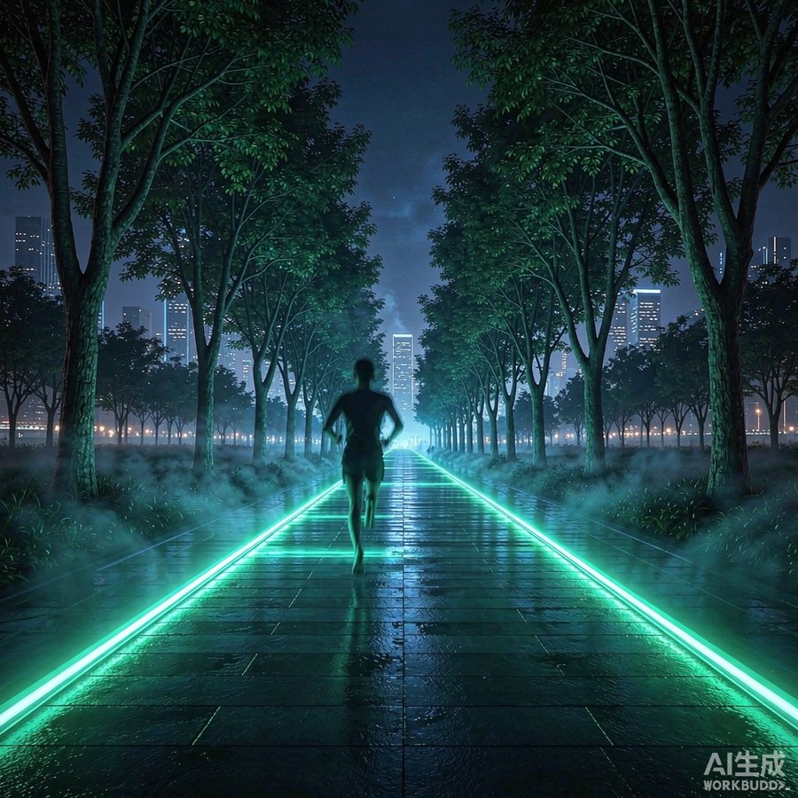 智慧步道夜景概念